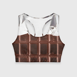Топик спортивный женский Темная плитка шоколада в обертке, цвет: 3D-принт