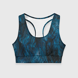 Топик спортивный женский Синяя прозрачная скала, цвет: 3D-принт