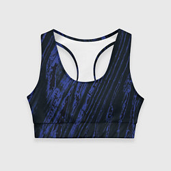Топик спортивный женский Синие полосы, цвет: 3D-принт