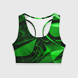 Топик спортивный женский Зеленые объемные объекты, цвет: 3D-принт