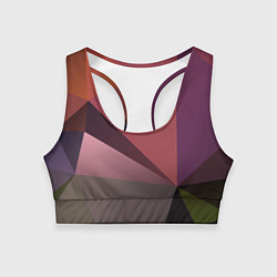 Топик спортивный женский Разные треугольники и геометрия, цвет: 3D-принт