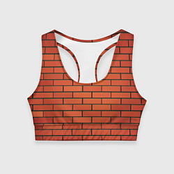 Топик спортивный женский Кирпичная стена, цвет: 3D-принт