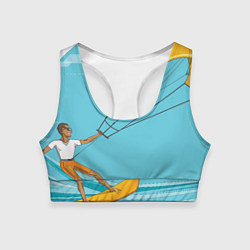 Топик спортивный женский Кайтер на море, цвет: 3D-принт