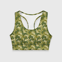 Топик спортивный женский Gamer - камуфляж, цвет: 3D-принт