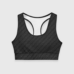 Топик спортивный женский Текстура черный, цвет: 3D-принт