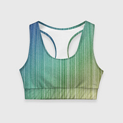 Топик спортивный женский Градиент полосы зеленый, цвет: 3D-принт
