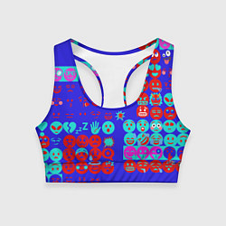 Топик спортивный женский Смайлы из чата, цвет: 3D-принт