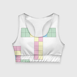 Топик спортивный женский Тетрис буква т падающие блоки, цвет: 3D-принт
