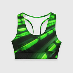 Женский спортивный топ Green neon abstract