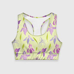 Топик спортивный женский Фиолетовые лилии, цвет: 3D-принт