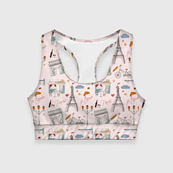 Топик спортивный женский Париж я тебя люблю, цвет: 3D-принт