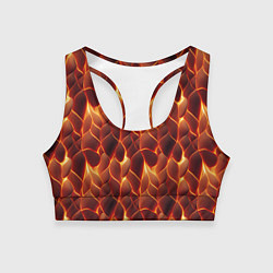 Топик спортивный женский Огненная мозаичная текстура, цвет: 3D-принт