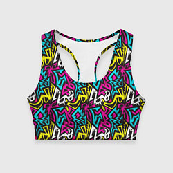 Топик спортивный женский Цветные зигзаги Colored zigzags, цвет: 3D-принт