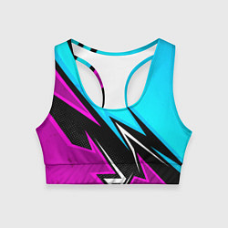 Топик спортивный женский Неоновая униформа для зала, цвет: 3D-принт