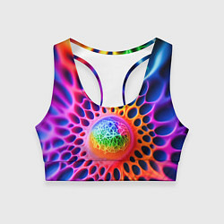 Топик спортивный женский Паутина абстракция, цвет: 3D-принт