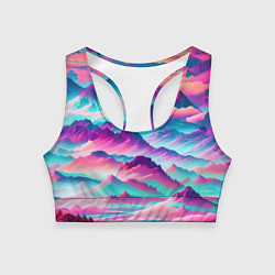 Топик спортивный женский Горы яркие, цвет: 3D-принт