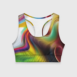 Топик спортивный женский Rainbow waves, цвет: 3D-принт