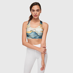 Топик спортивный женский Мраморная абстракция, цвет: 3D-принт — фото 2