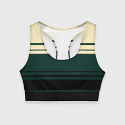 Топик спортивный женский Полосы зелёный, цвет: 3D-принт