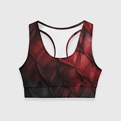 Топик спортивный женский Black red texture, цвет: 3D-принт