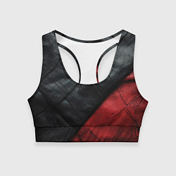 Топик спортивный женский Черно - красная кожа, цвет: 3D-принт