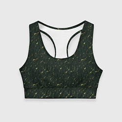 Топик спортивный женский Текстура зелёный мрамор, цвет: 3D-принт