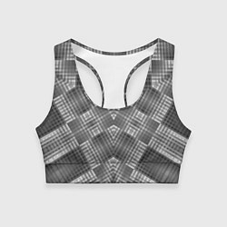 Топик спортивный женский В серых тонах геометрический узор, цвет: 3D-принт