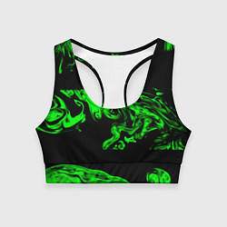 Топик спортивный женский Зеленый светящийся дым, цвет: 3D-принт