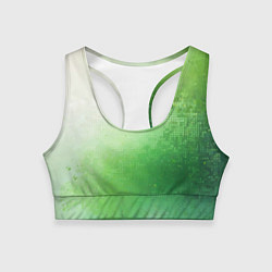 Женский спортивный топ Зелёные пиксели