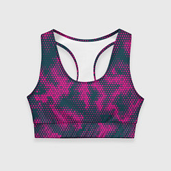 Топик спортивный женский Спортивный паттерн камуфляж, цвет: 3D-принт