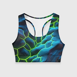 Топик спортивный женский Зеленые текстурные плиты, цвет: 3D-принт