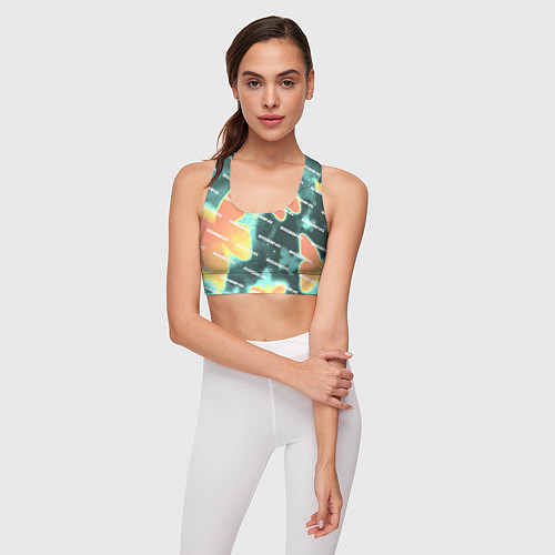 Женский спортивный топ Big Bang Бабочки / 3D-принт – фото 3