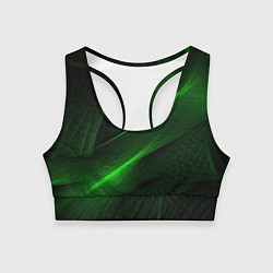 Топик спортивный женский Green neon lines, цвет: 3D-принт