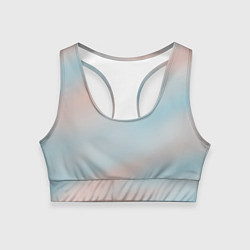 Топик спортивный женский Нежно розовые и голубые размытия, цвет: 3D-принт