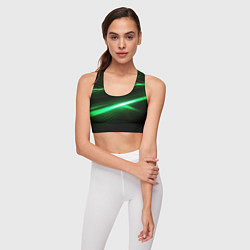 Топик спортивный женский Зеленый неоновый свет, цвет: 3D-принт — фото 2