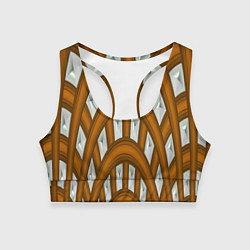 Топик спортивный женский Деревянные своды, цвет: 3D-принт