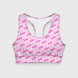 Топик спортивный женский Паттерн - Барби и сердечки, цвет: 3D-принт