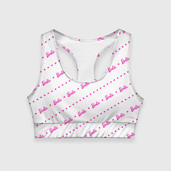 Женский спортивный топ Барби паттерн - логотип и сердечки