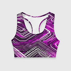 Топик спортивный женский Кибер линии Розоовый-белый, цвет: 3D-принт