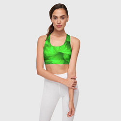 Топик спортивный женский Зеленая объемная абстракция, цвет: 3D-принт — фото 2