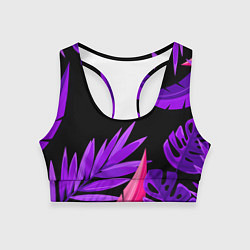Топик спортивный женский Floral composition - neon, цвет: 3D-принт
