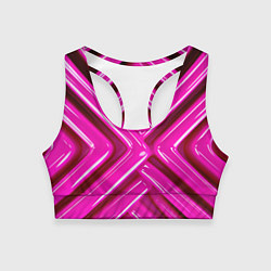 Топик спортивный женский Розовые абстрактные трубочки, цвет: 3D-принт