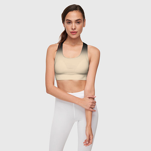 Женский спортивный топ Градиент: от черного к телесному / 3D-принт – фото 3