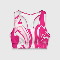 Топик спортивный женский Абстракция разлитая розовая краска, цвет: 3D-принт