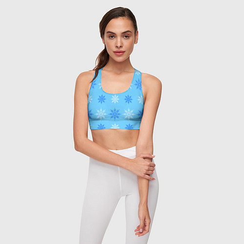 Женский спортивный топ Геометрия снежинок / 3D-принт – фото 3