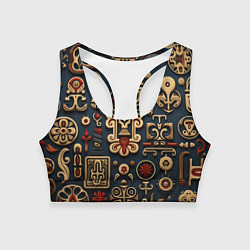 Топик спортивный женский Абстрактный паттерн в славянском стиле, цвет: 3D-принт