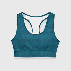 Топик спортивный женский Бирюзовая текстура имитация меха, цвет: 3D-принт