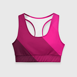 Топик спортивный женский Широкие розовые полосы, цвет: 3D-принт