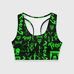 Топик спортивный женский Berserk neon green, цвет: 3D-принт