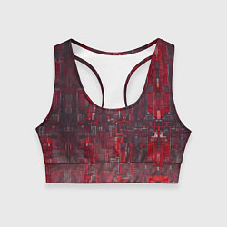 Топик спортивный женский Красный металл модерн, цвет: 3D-принт